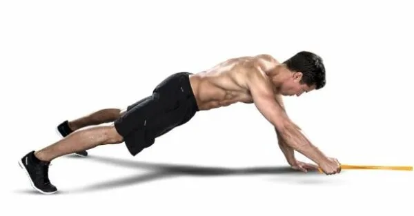 5. band plank with row