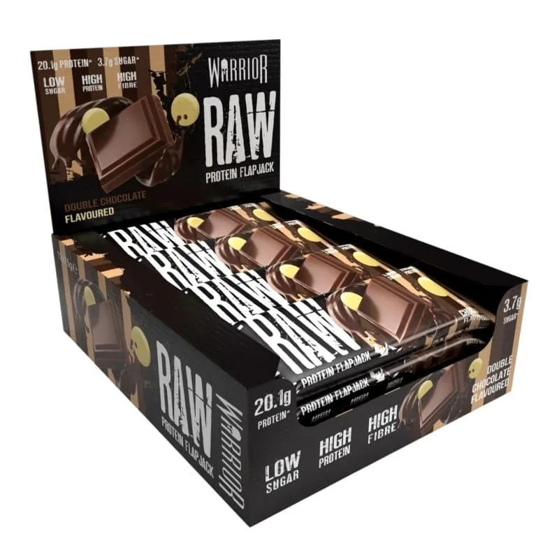 Raw Protein Flapjack Μπάρες με 20gr Πρωτεΐνης - Warrior Double Chocolate 12x75gr