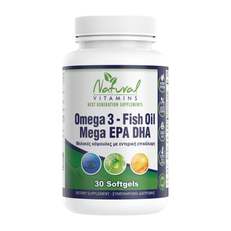 Omega 3 Fish Oil 1000mg - Natural Vitamins 30 Κάψουλες 1 Omega 3 Fish Oil 1000mg - Natural Vitamins 30 Κάψουλες