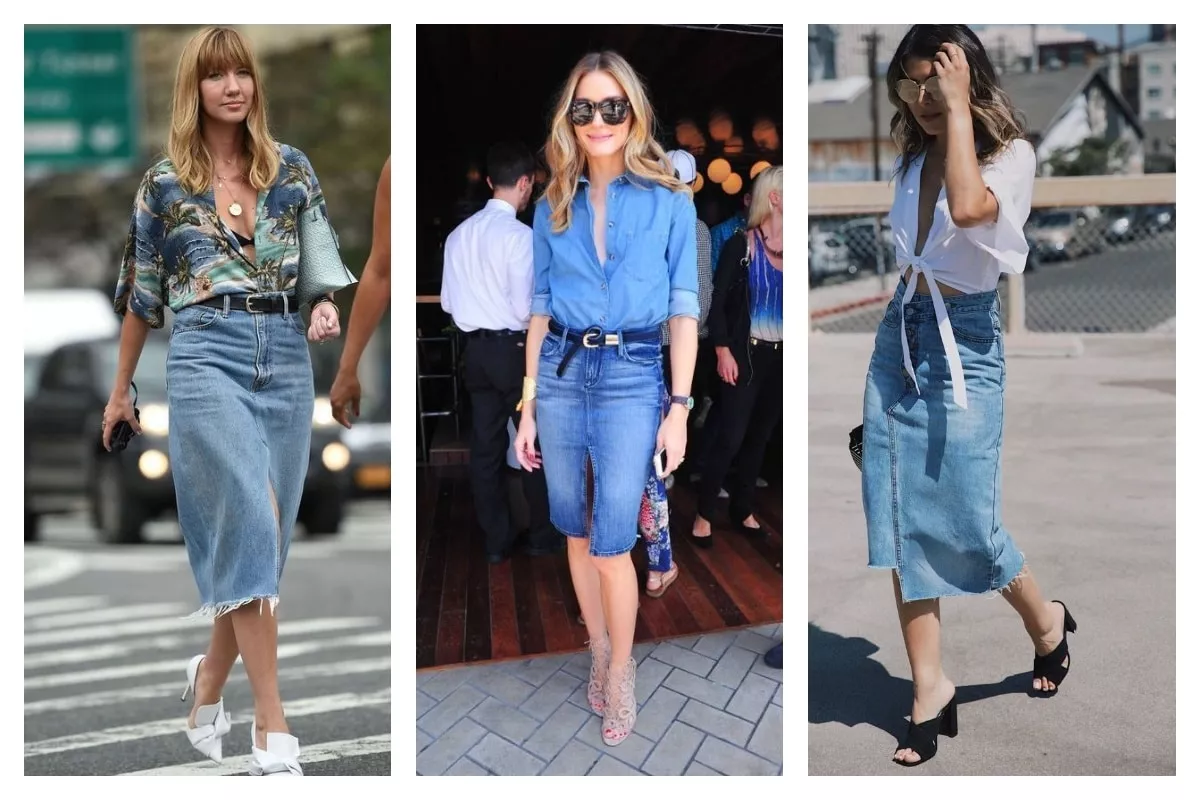 Quel look avec une jupe en jean longue?