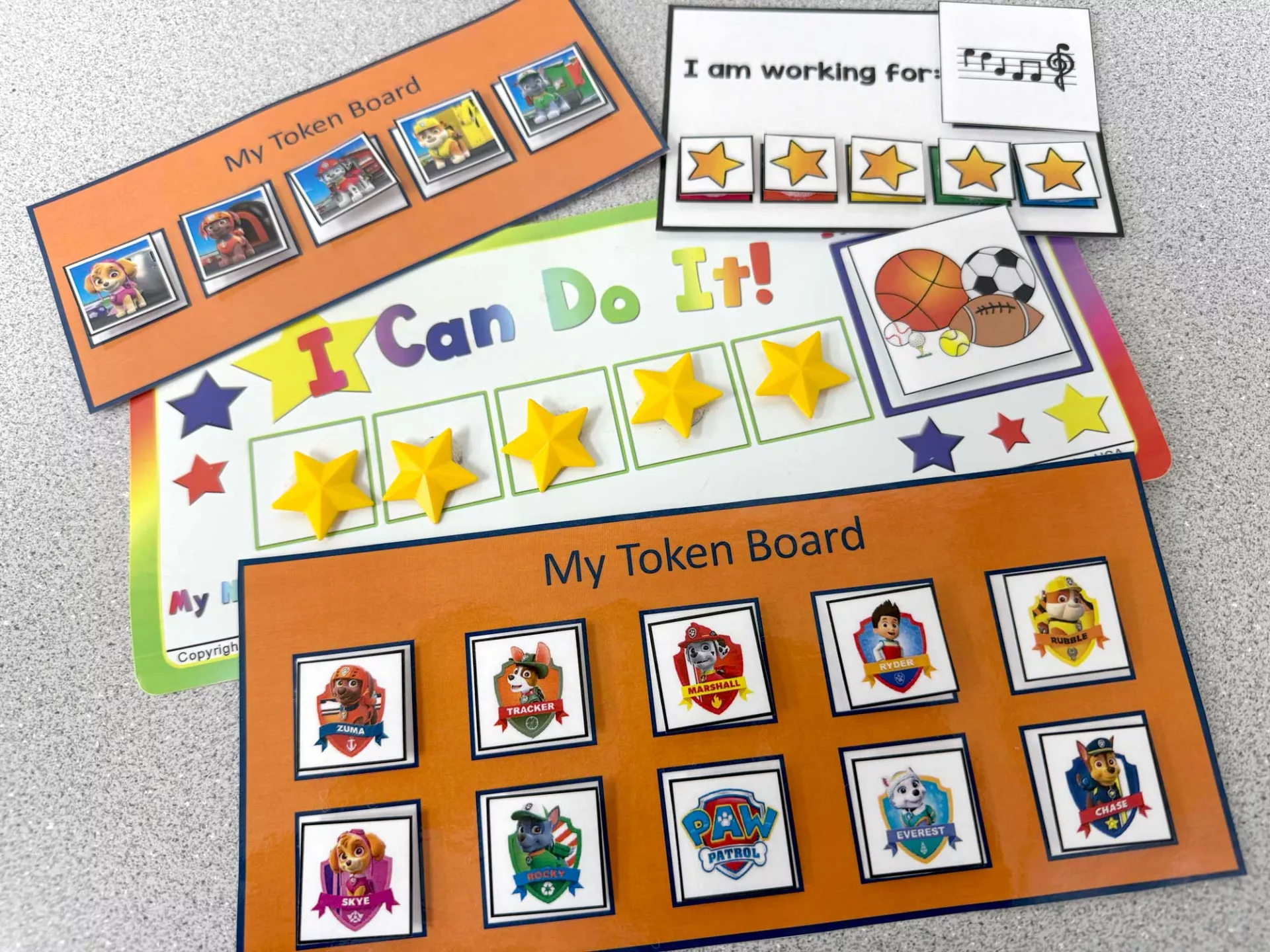 An example of real visual aids used in at Mestre Behavior during ABA therapy