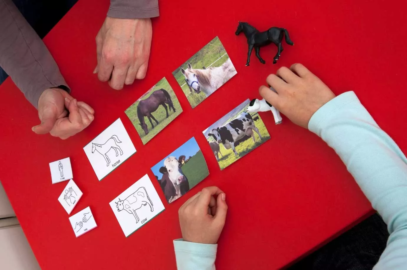 Visual cue cards used during an aba therapy session in Miami