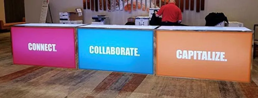 3 backlit panels for a counter display.