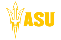 Yellow printed logo for ASU Arizona State University
