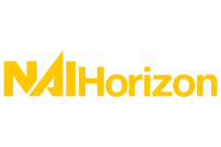 Yellow printed logo for NAI Horizon