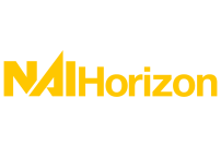 Yellow printed logo for NAI Horizon