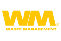 Yellow printed logo for WM Waste Management