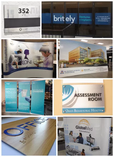 Healthcare-Picture 4 Samples of printed display signage, banners, and window graphcis