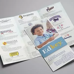 Tri-Fold Brochure - PRI Graphics & Signs Printed tri-fold brochure featuring schools within the EdKey education system