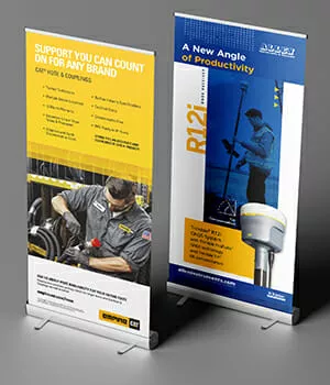 Samples of trade show standee displays.