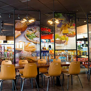 Color graphics and signage installed for Lee's Sandwiches