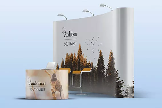 Example of a printed trade show booth for Audubon Southwest.