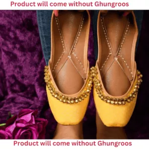 Yellow Banarasi Jutti Without Ghungroo