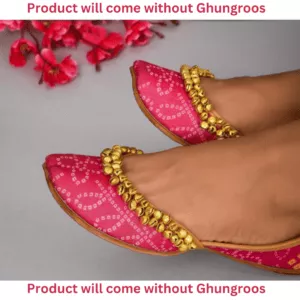 Bandhani Bonanza Printed Handmade Jutti Without Ghungroo