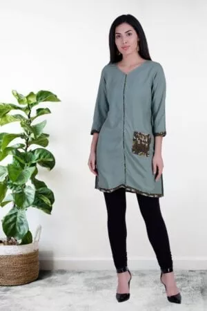 Purely Lush Straight Green Kurti