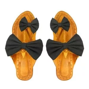 Black Bow Kolhapuri chappal