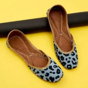 Blue Animal Printed Jutti