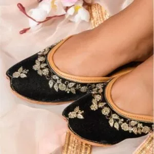 Black Zardozi Hand Embroidered Jutti