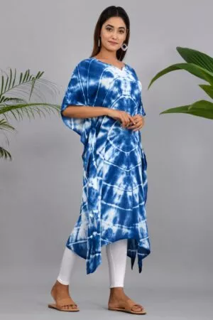 Indigo Hand Dyed Crepe Kaftan Kurta