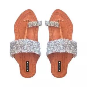 Silver Bling Embellished Kolhapuri Chappal