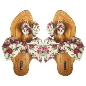 Spring Floral Bow Kolhapuri Chappal
