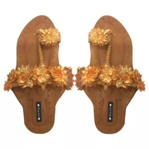 Gota Flowers Kolhapuri Chappal