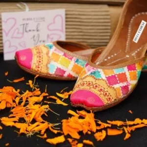 Pink Multicolor Festive Mojari