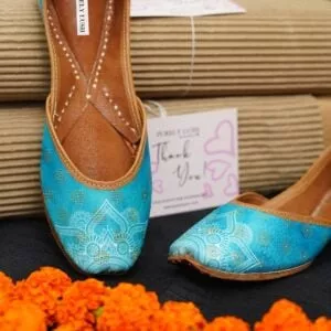 Turqouise Festive Punjabi Jutti