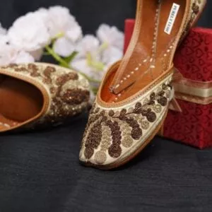 Black Gold Embroidered Jaipuri Women Belly