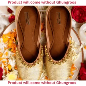 Jutti For Women Golden Punjabi Jutti Without Ghungroo
