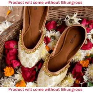 Jutti For Women white Punjabi Jutti Without Ghungroo