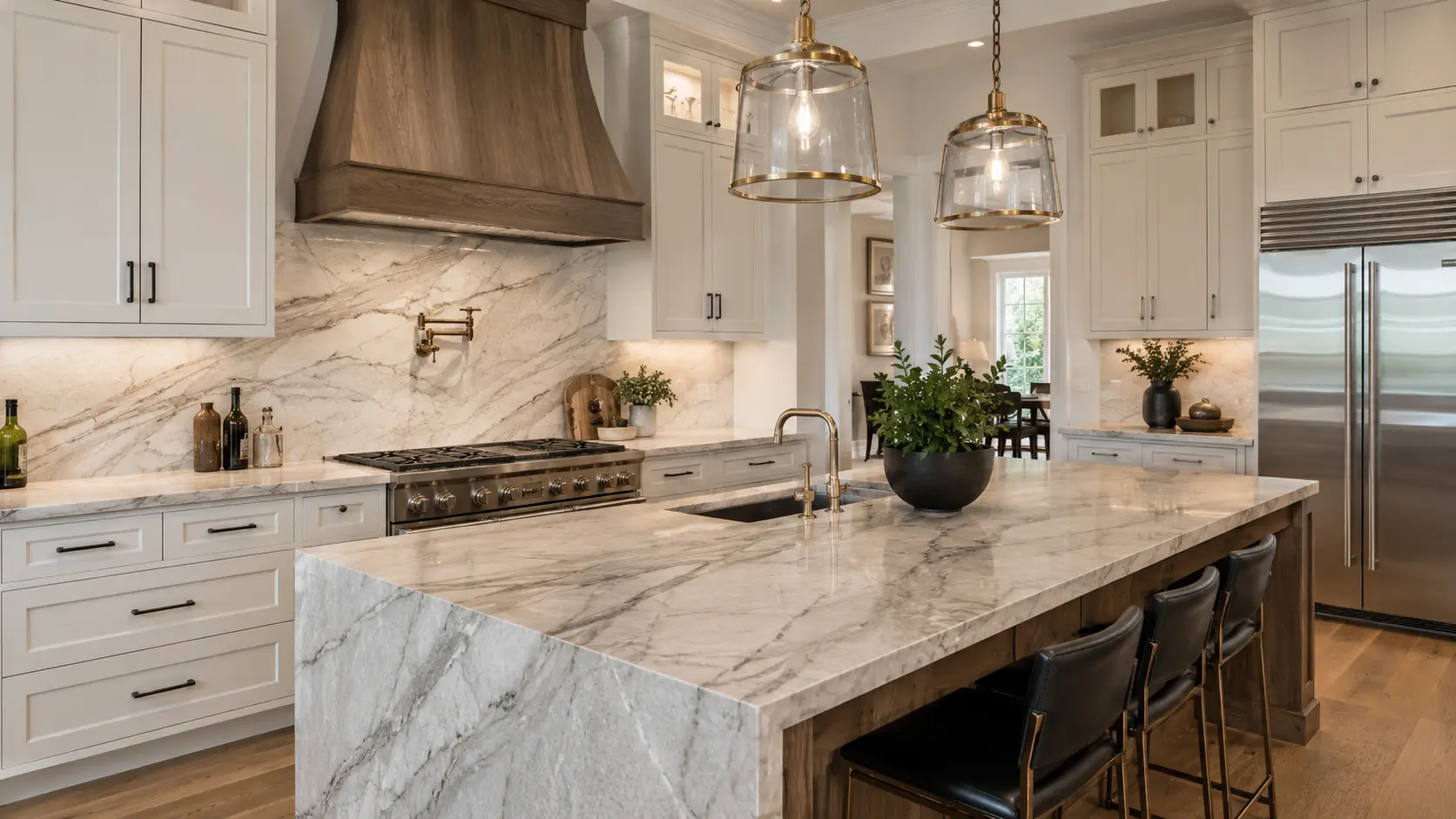 quartzite-cost-guide-kitchen-countertops-cover Quartzite cost guide for kitchen countertops shown in a premium residential kitchen