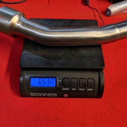 Kawasaki ZR900RS Cafe 2022' Stainless De-cat exhaust pipe C/W clamp & shield brackets kawasaki z900 rs decat pipe side view