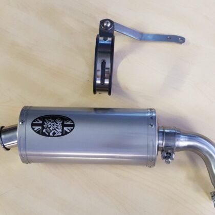Benelli TNT125 TNT135 Tornado +TNT Naked De-Cat Down-Pipe Exhaust header and Rear Silencer, UK Made benelli tnt125 exhaust view