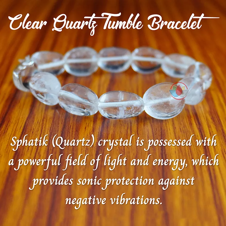 Sphatik Crystal Clear Quartz Tumble Bracelet