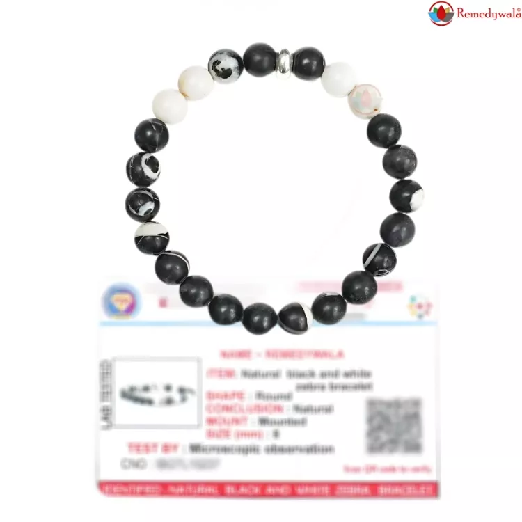 Black and White Zebra Jasper Bracelet 8mm single