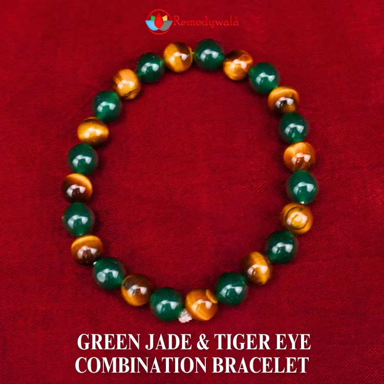 Green Jade Tiger Eye Combination Bracelet Remedywala