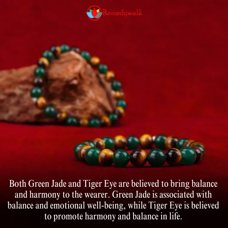 Green Jade Tiger Eye Combination Bracelet Remedywala