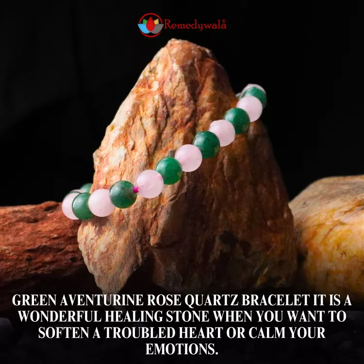 Green Aventurine and Rose Quartz Bracelet, Emotional Healing Bracelet