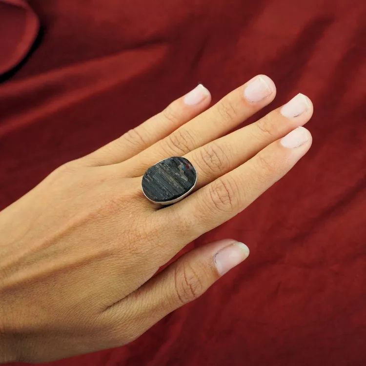 Buy Black Tourmaline Stone Ring Crystal Gemstone Jewelry