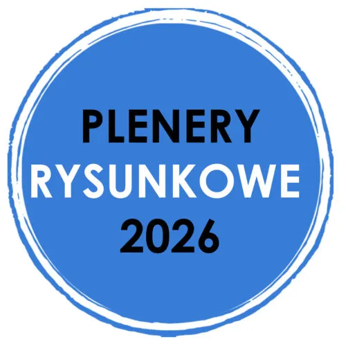 plenery_rysunkowe_Sealart_szkoła_rysunku_nauka_warsztaty | Sealart szkoła rysunku Close-up of a blue circular badge with a rough white border and bold white letters across the middle, including the year 2026 at the bottom.