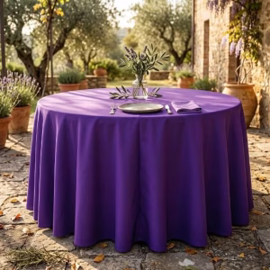 Tovaglia rotonda per ristorante colore viola diametro 330