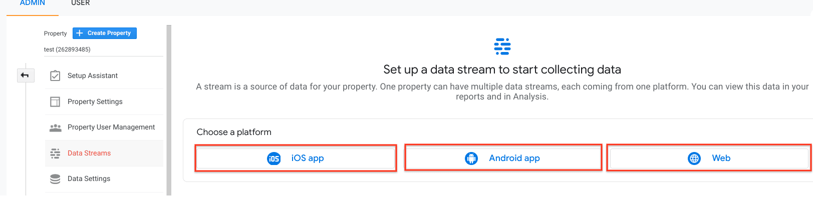 Unlocking Insights with Google Analytics 4: A Comprehensive Guide 11 Screenshot of how to set up a data stream
