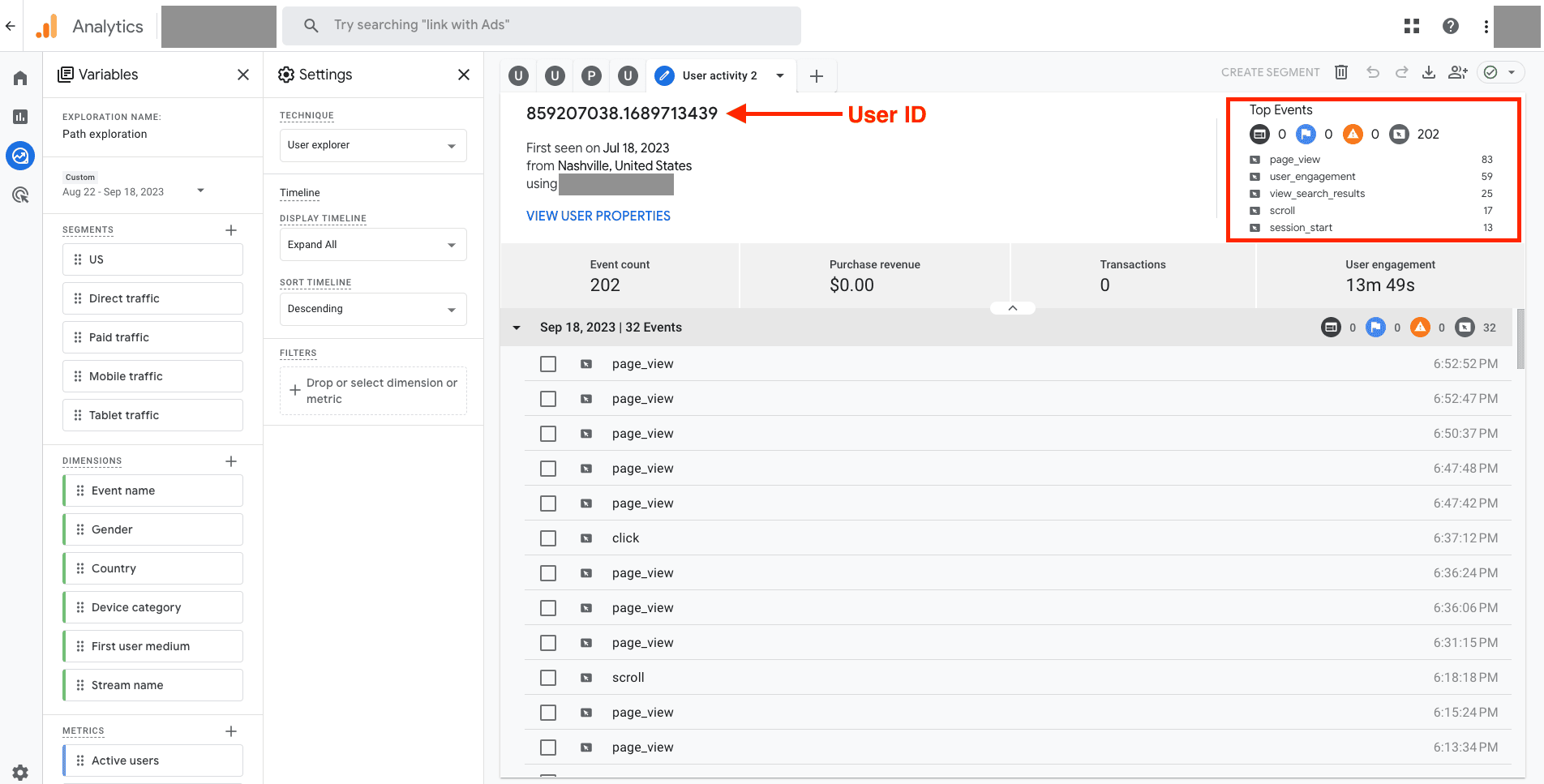 Unlocking Insights with Google Analytics 4: A Comprehensive Guide 4 Screenshot of User ID in GA4