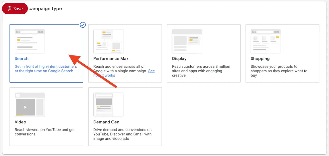 Unlocking the Power of PCP Marketing: Strategies for Business Growth 2 Screenshot of setting up a search ad.