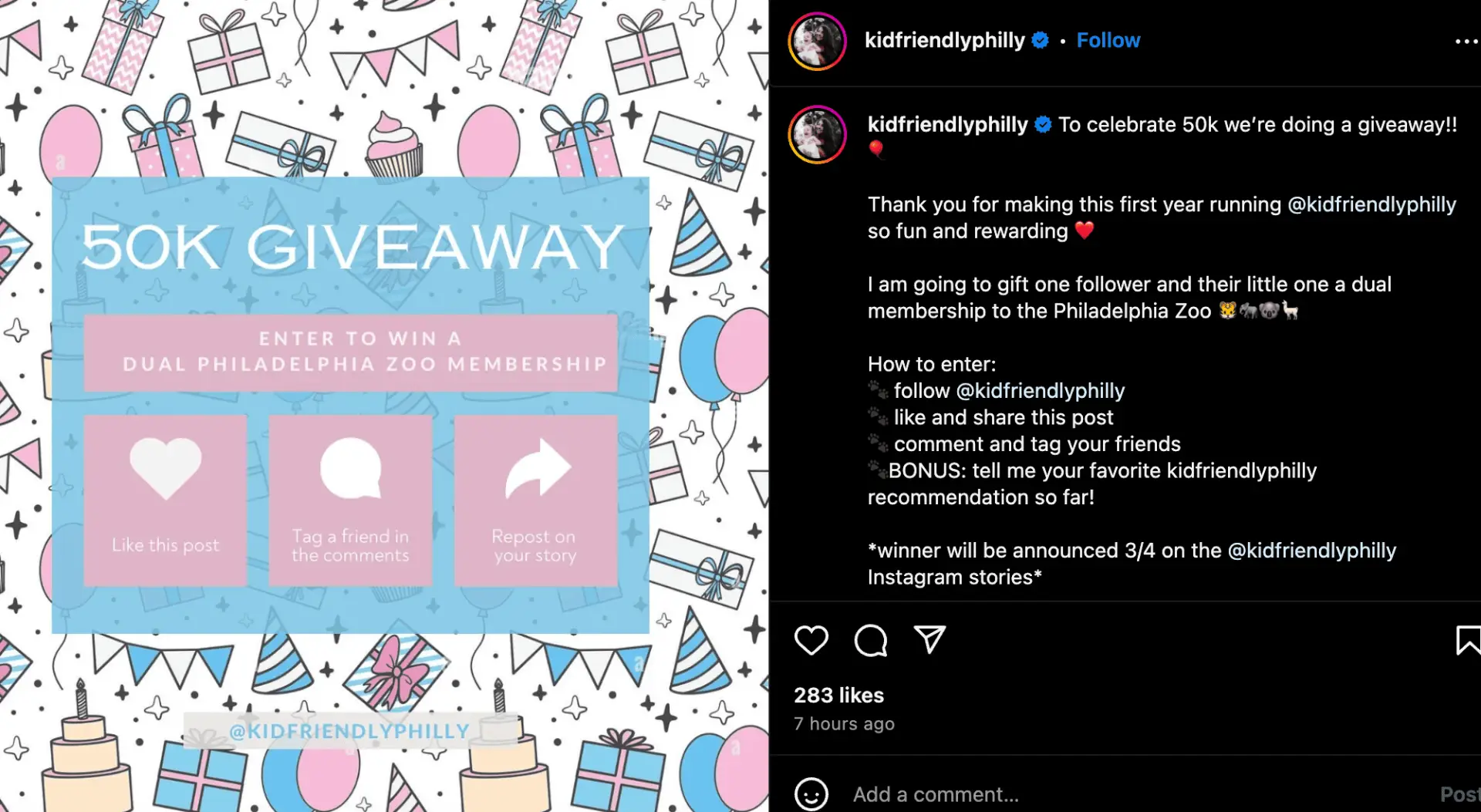 The Role of Social Media in Enhancing Visitor Relationships 2 Image showing an example of social media giveaway.