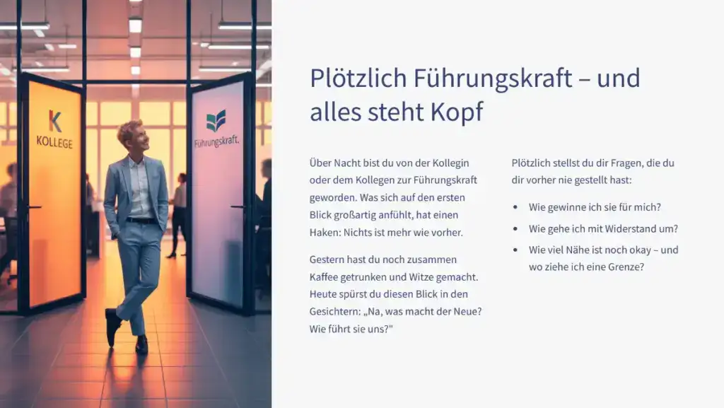Plötzlich Führungskraft und alles steht Kopf - infografik