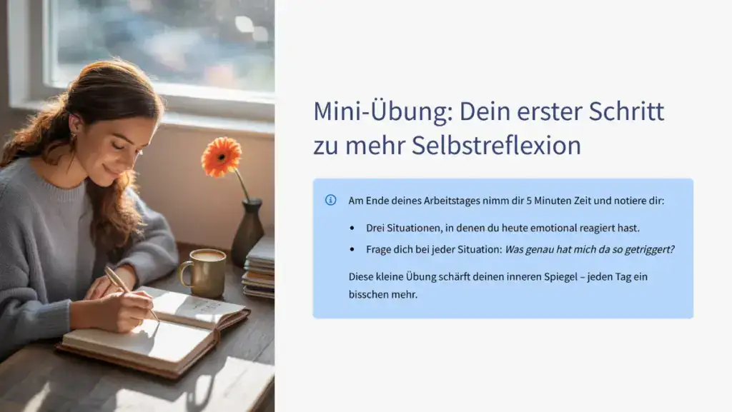 Infografik Mini-Ăśbung fĂĽr mehr Selbstreflexion