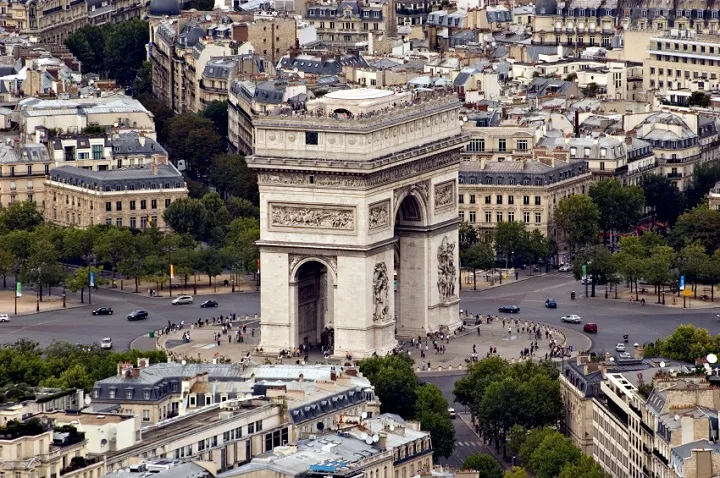 Arc de Triomphe vue aerienne