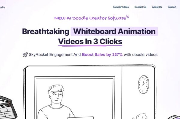 page d'accueil du logiciel de crรฉation de doodles animรฉs instadoodle